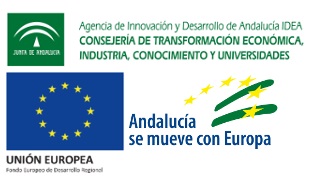 Junta de Andalucía: Agencia IDEA; Unión Europea: Fondo Europeo de Desarrollo Regional; Andalucía se mueve con Europa